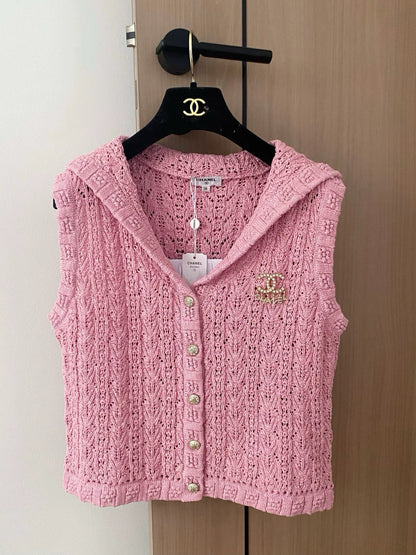 C 25 Pearl Logo Vest Cardigan