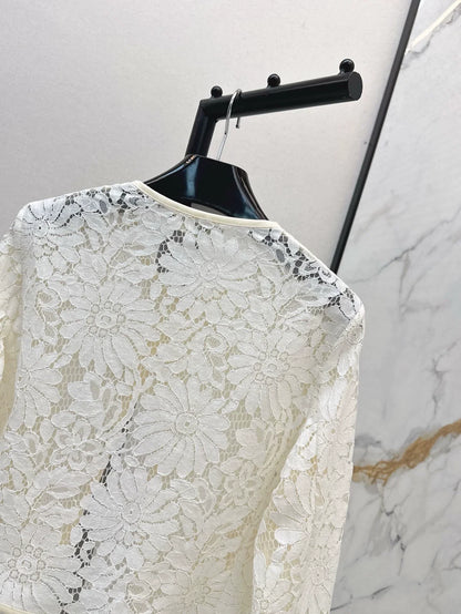 Ce 25 Spring Summer Latest Lace Embroidery Cardigan Small Jacket