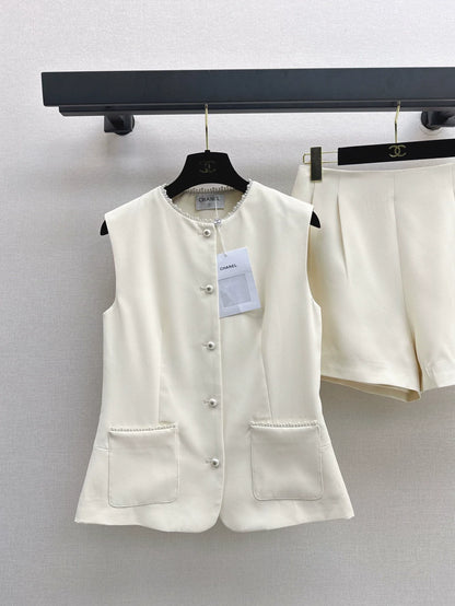 25 spring and summer new suit cubic waisted vest + shorts