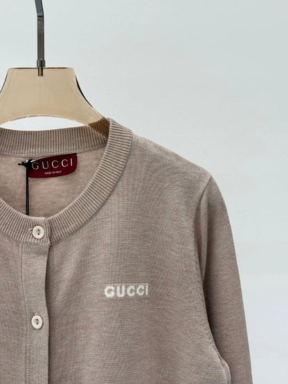 G 25 Spring and Summer New Round Neck Letter Logo Jacquard Simple Knitted Cardigan