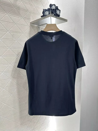 LO 25 Summer New Stapled beads totem round neck short sleeve T-shirt
