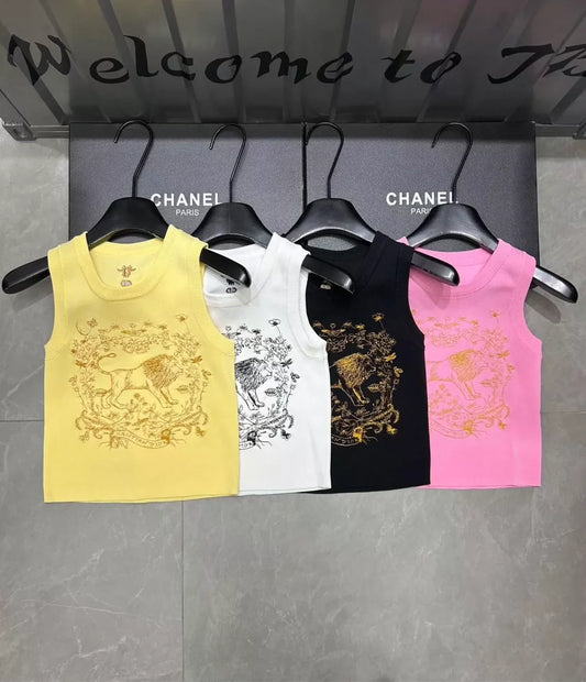 25 Jungle Lion Embroidered Vest