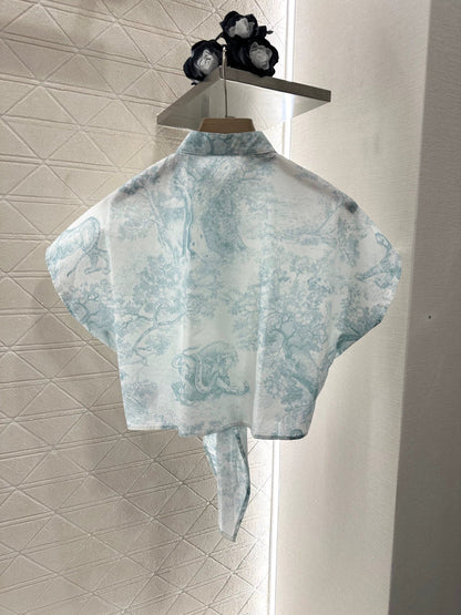 D 25 new jungle animal print Tie short shirt