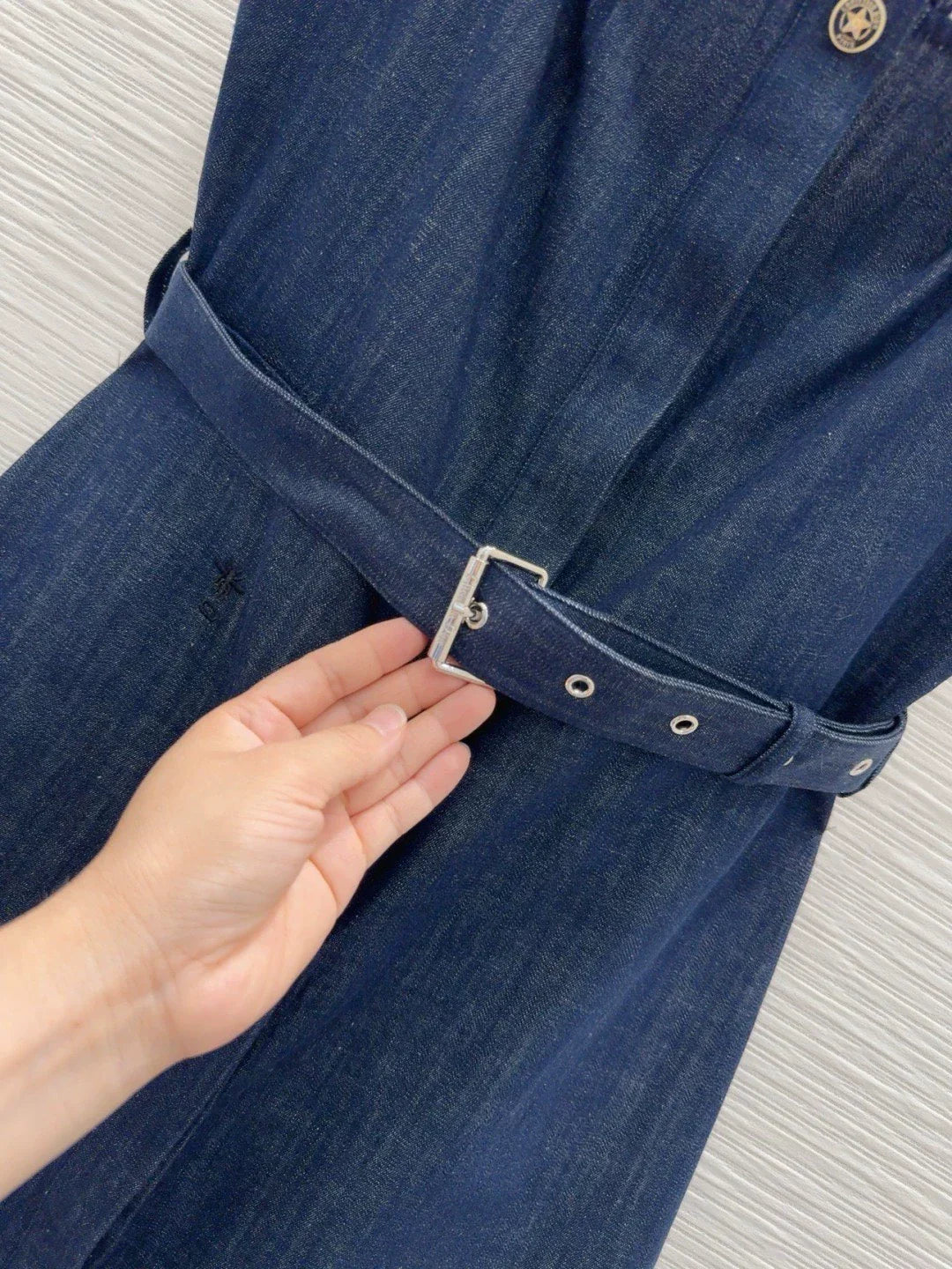 D 25 New Halter Denim Dress