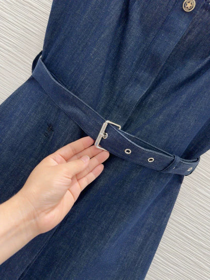 D 25 New Halter Denim Dress