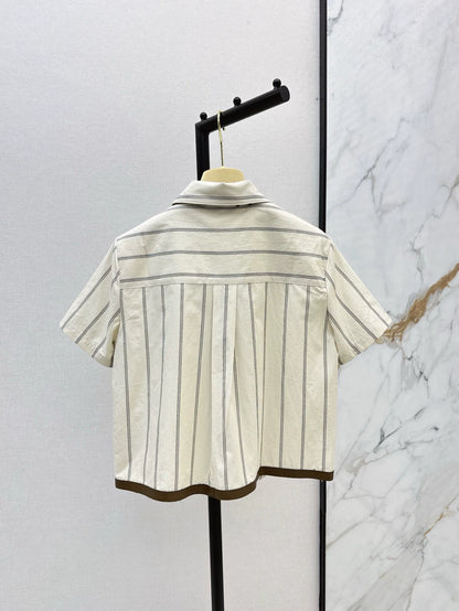 MI 25 The latest spring and summer tie short striped shirt