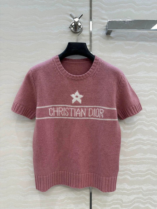 D 25 new star letters cashmere short sleeve sweater