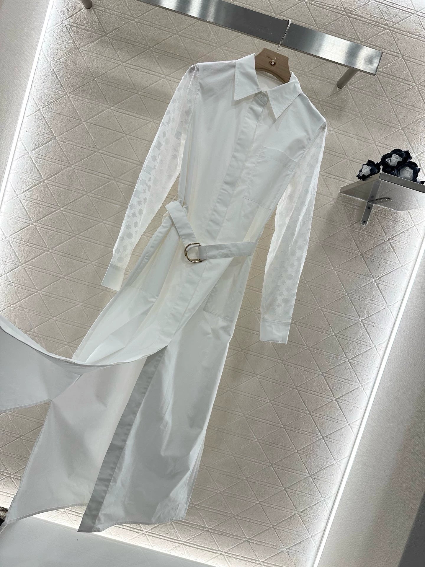 L 25 New Patchwork Belted Dress