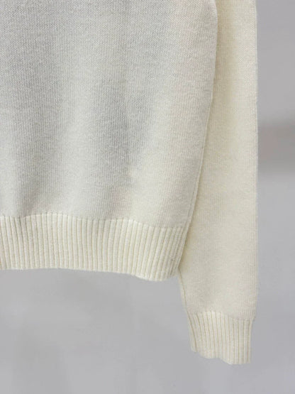D 25 Spring and Summer New Round Neck Letters Floral Logo Embroidery Knitted Long Sleeves