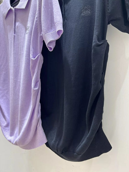 25ZG Spring and Summer New Lapel Short Sleeve Knitted Sweater