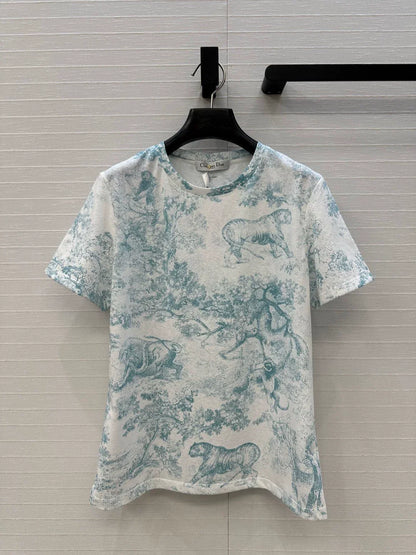 D 25 New Animal Jungle Print T-Shirt(PINK GREEN GRAY)