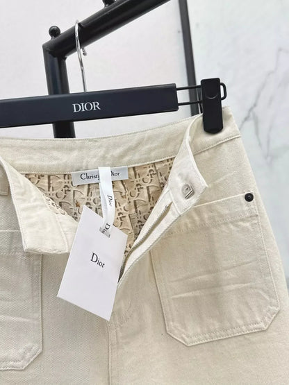 D 25 Spring/Summer Newest Mid-High Waist Double Pocket Straight Leg Jeans