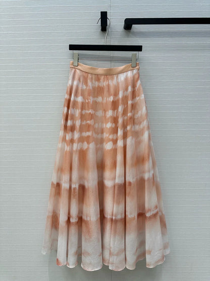 D 25 Spring/Summer Vacation Style New Water Wave Tie-Dye Half Skirt