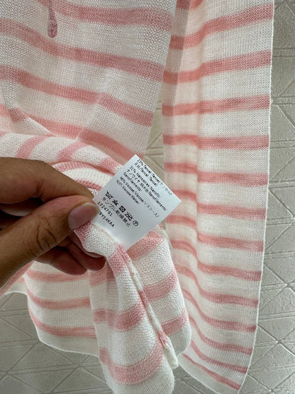 LO 25 New Hooded Striped Knit Sunscreen Top
