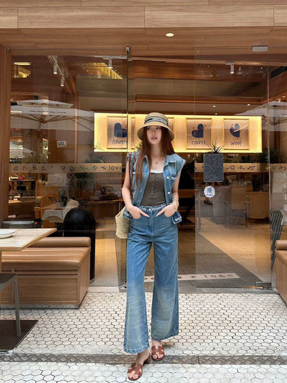 C 25 New Braided Embellished Denim Trousers