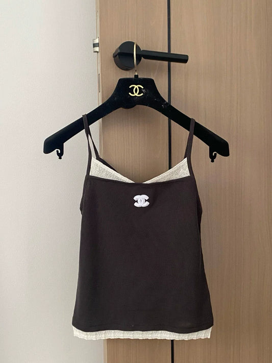 C 25 New Patchwork Lace Knit Suspenders