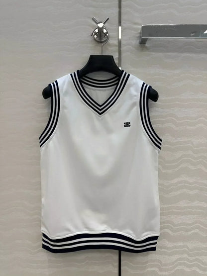 25 new sports white vest top