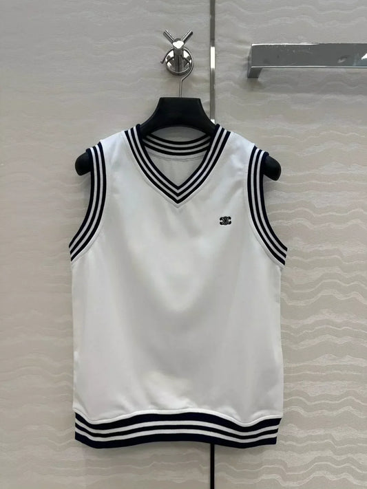 25 new sports white vest top
