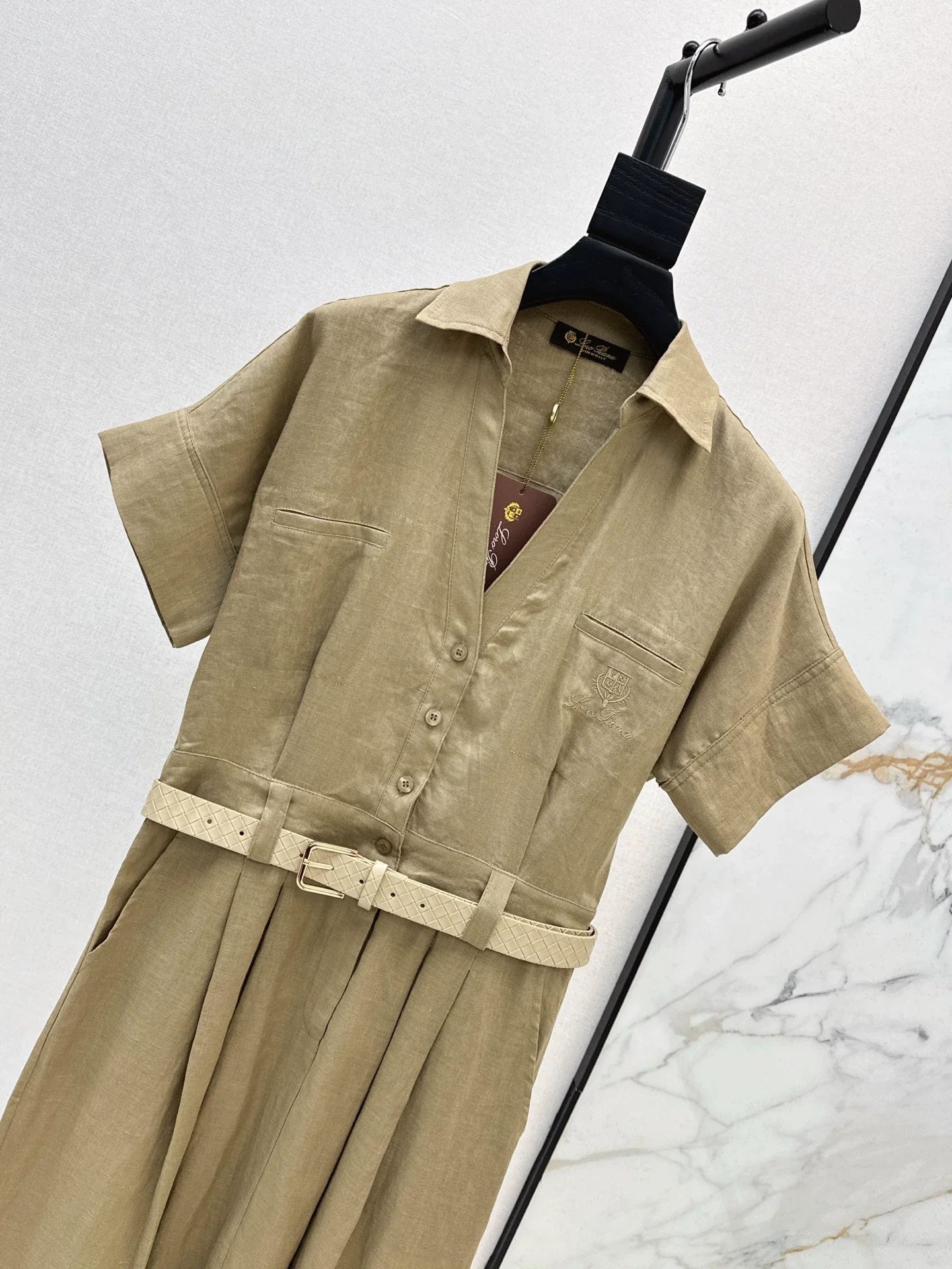 25 Spring/Summer New Short Sleeve Long Pressure Pleat Dresses