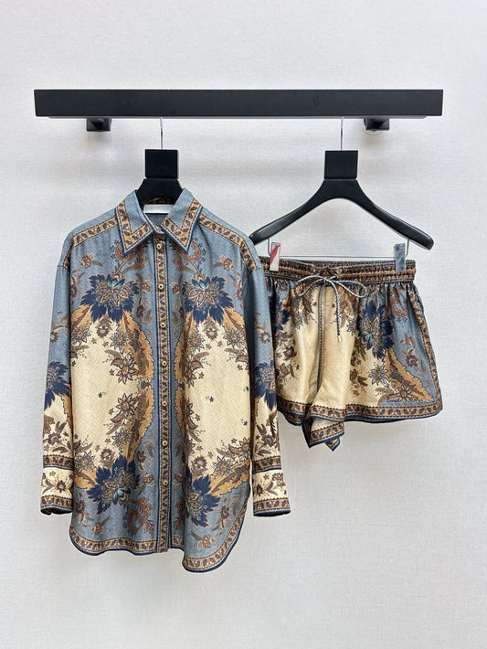 Z Spring/Summer 25 New Vacation Collection Suit Shirt + Shorts