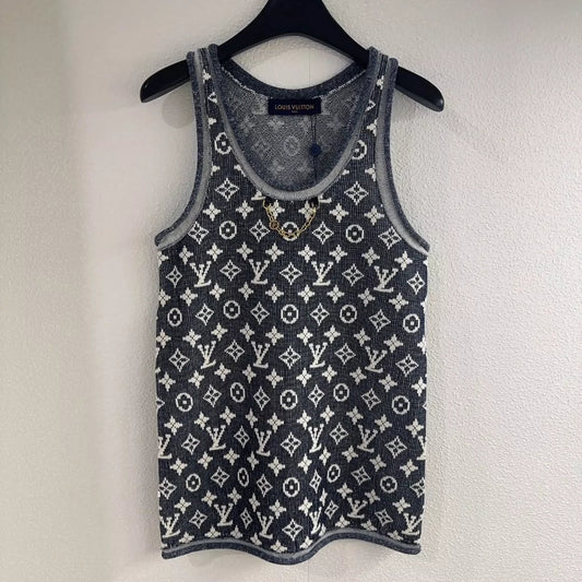 25 Classic Old Flower Chain Crew Neck Knit Vest