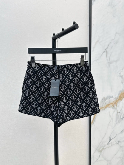 Y 25 Rhinestone Logo Shorts