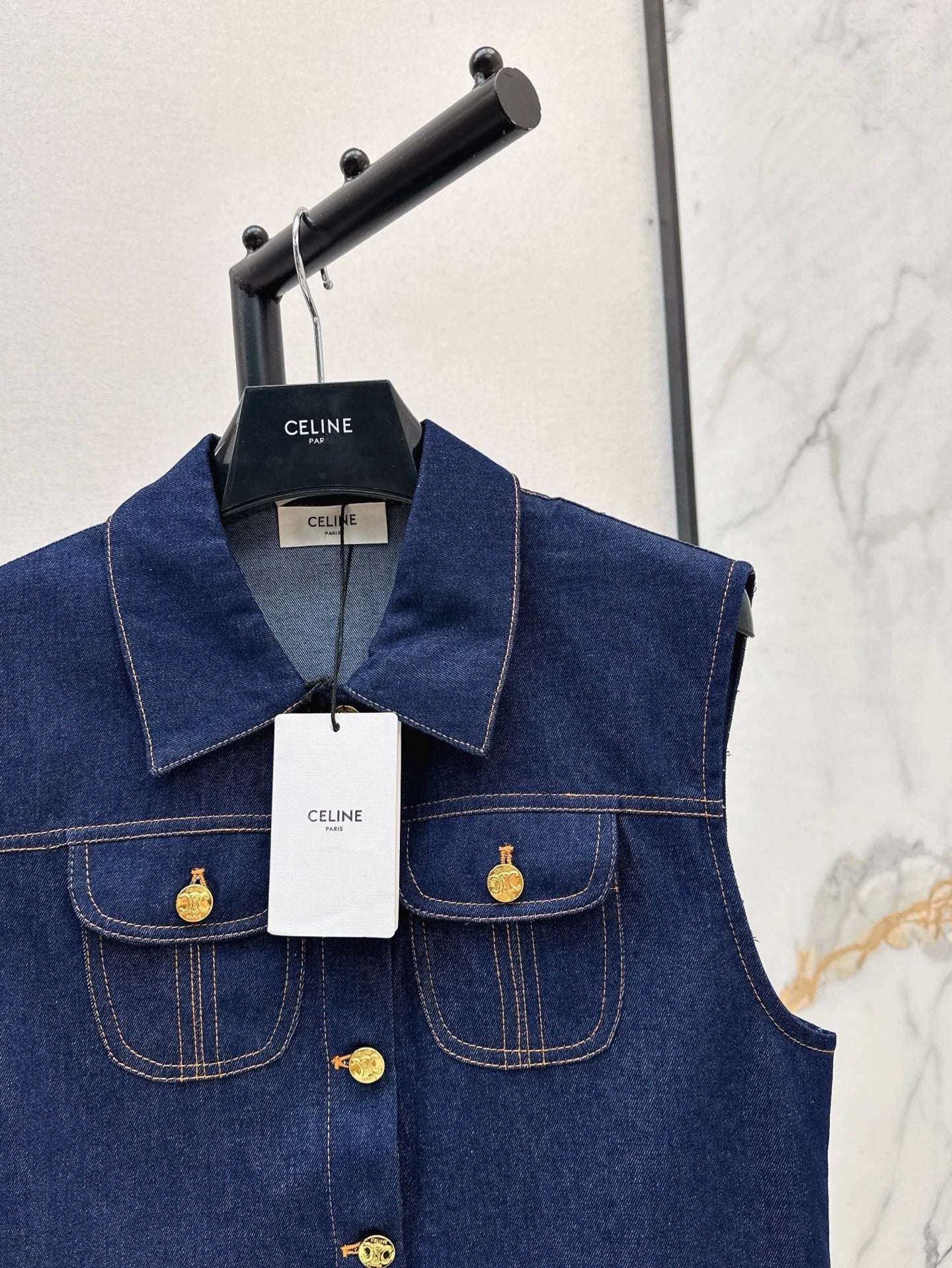25 Spring/Summer New Double Pocket Denim Vest Jacket