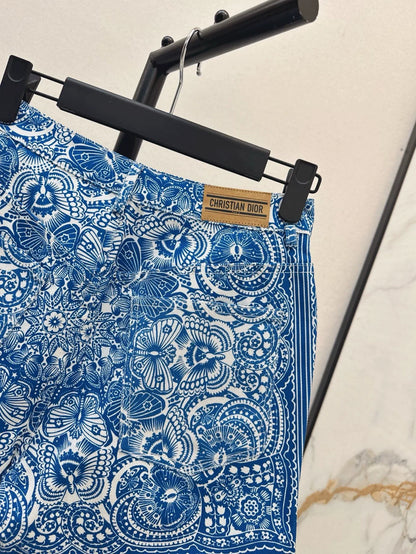 D 25 New Celadon Color Butterfly Pattern Print Denim Collection