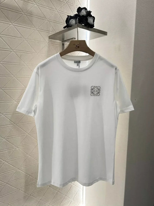 LO 25 Summer New Stapled beads totem round neck short sleeve T-shirt