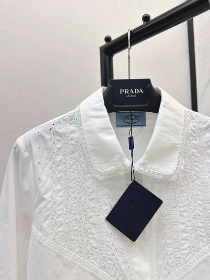 P 25 spring and summer new lace lace long sleeve shirt