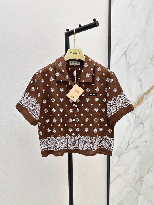 M 25 spring and summer new suit loose short-sleeved shirt + half skirt
