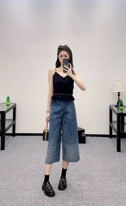 25 Summer new style Spaghetti strap camellia vest