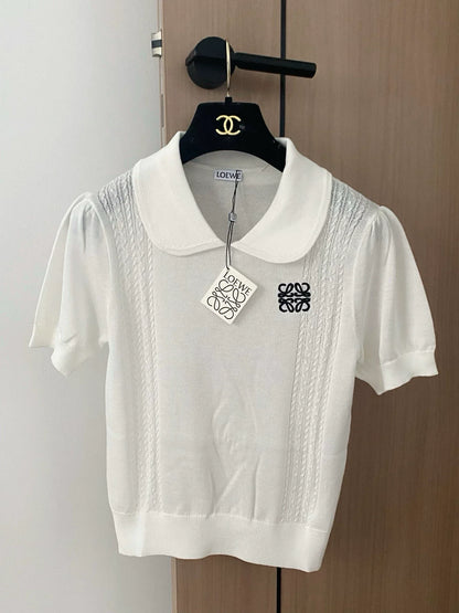 LO 25 New Two Colors Flip Neck Short Sleeve