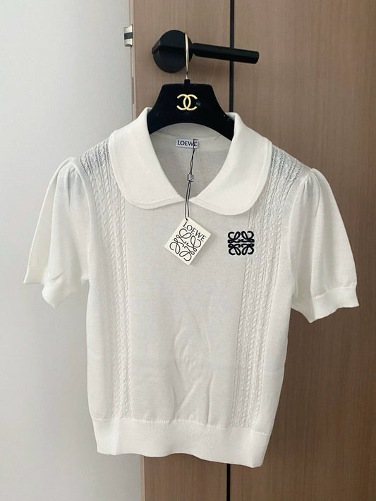 LO 25 New Two Colors Flip Neck Short Sleeve