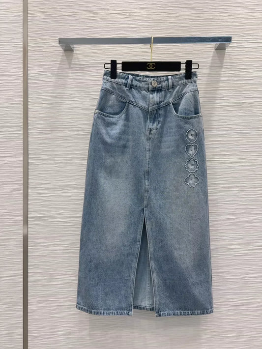 C 25 New  Denim Half Skirt