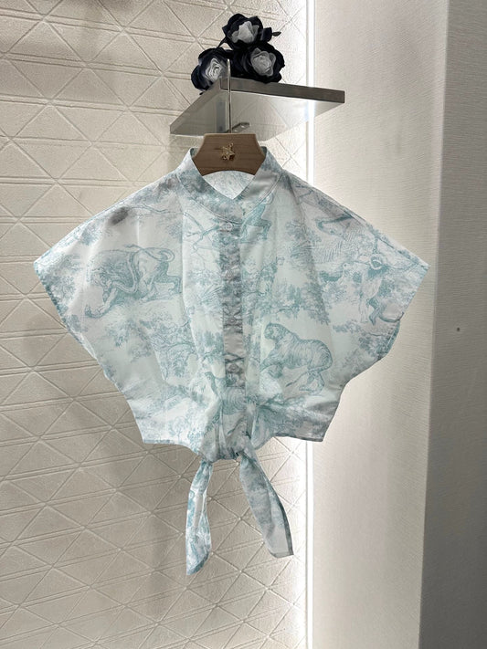 D 25 new jungle animal print Tie short shirt