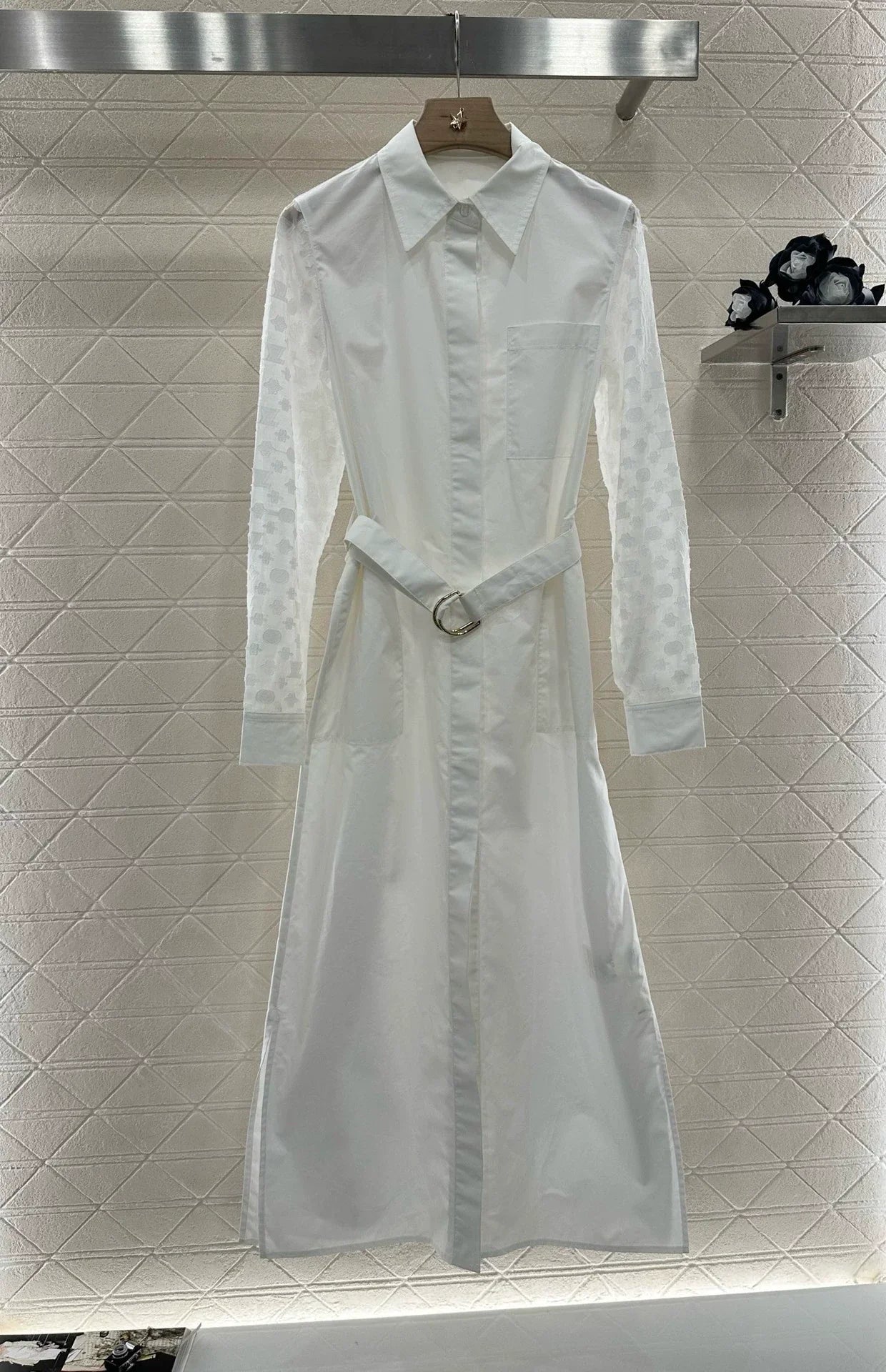 L 25 New Patchwork Belted Dress