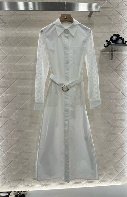 L 25 New Patchwork Belted Dress