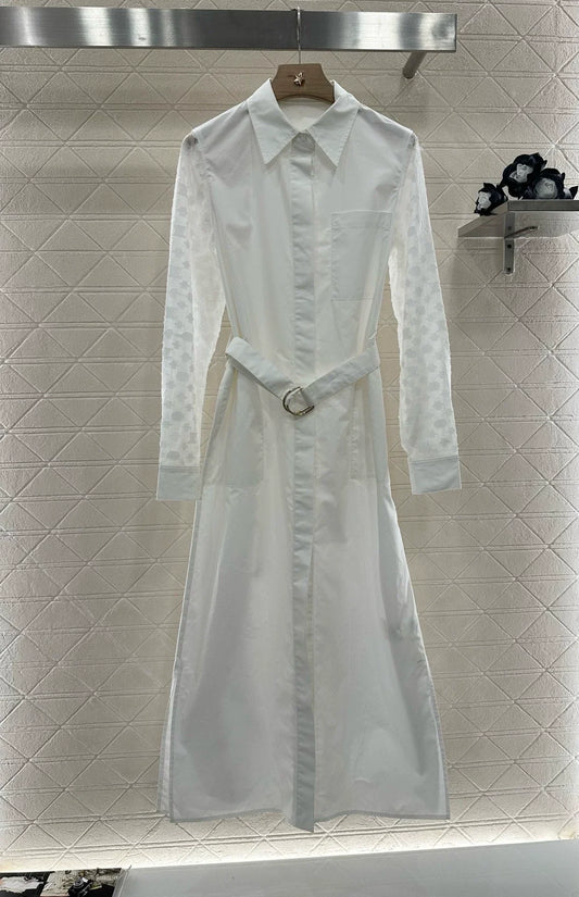 L 25 New Patchwork Belted Dress