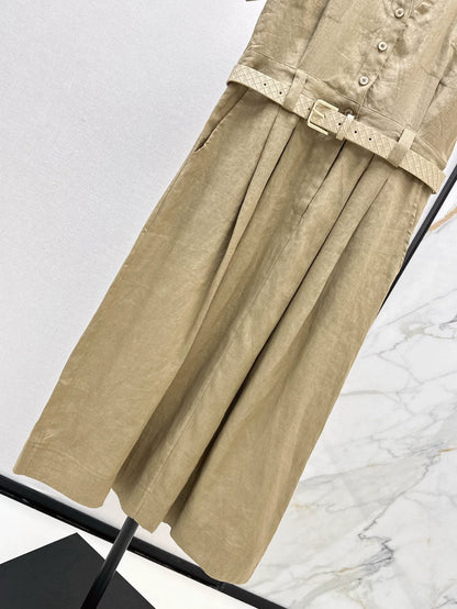 25 Spring/Summer New Short Sleeve Long Pressure Pleat Dresses