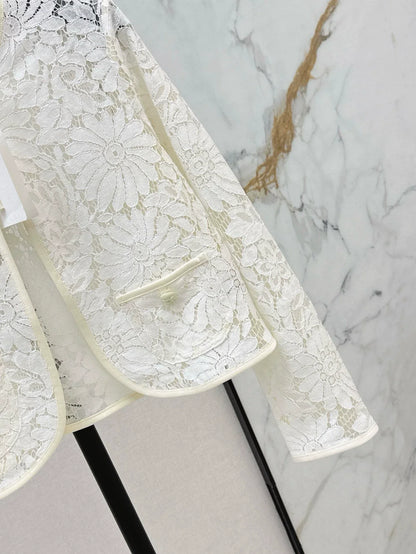 Ce 25 Spring Summer Latest Lace Embroidery Cardigan Small Jacket