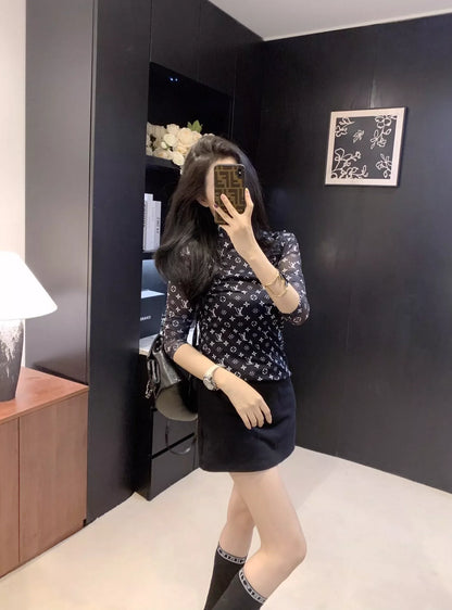 L 25 Early spring new mesh bottoming shirt
