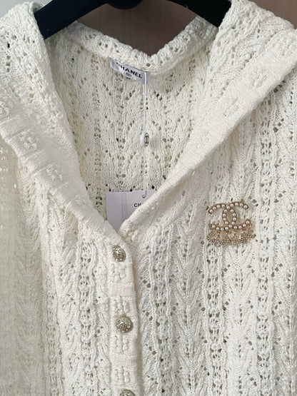 C 25 Pearl Logo Vest Cardigan
