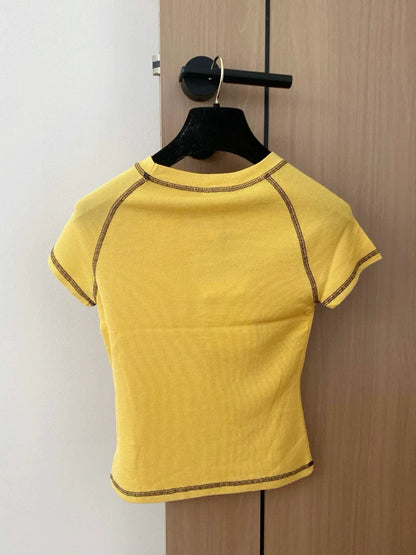 c 25 New Car Line Badge Crew Neck Short Sleeve Knit