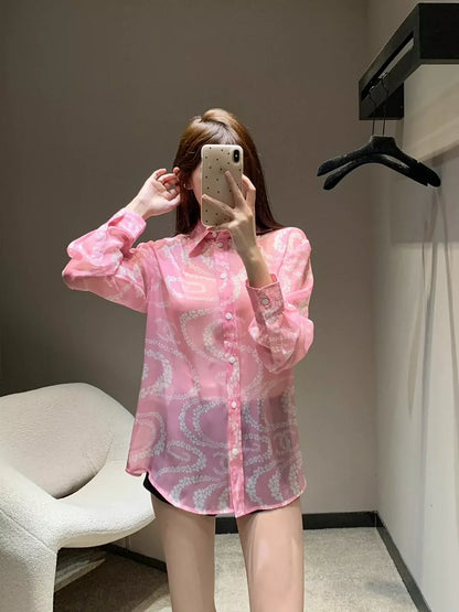 C 25 Printed Lapel Shirt