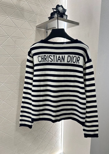 D 25 Striped long-sleeved knit top