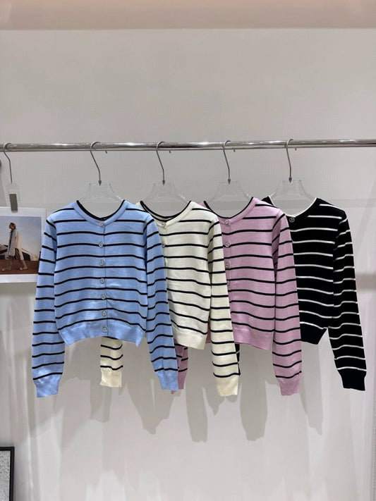 25 New Swallow Logo Front and Back Button Round Neck Cardigan