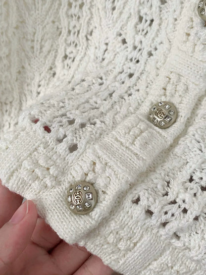 C 25 Pearl Logo Vest Cardigan