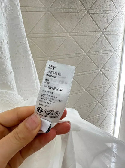 CE 25 Summer new round neck hollow embroidery vest dress