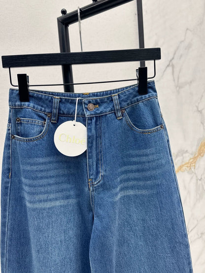 25 Spring/Summer New Straight wide-leg high waist jeans